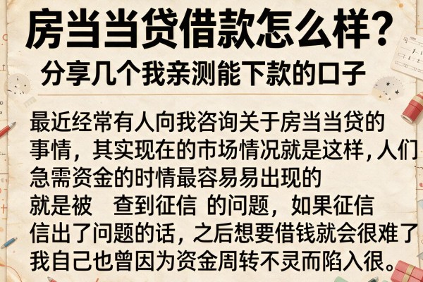 房当当贷借款怎么样？分享几个我亲测能下款的口子