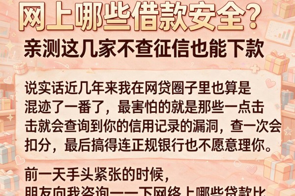 网上哪些借款安全？亲测这几家不查征信也能下款