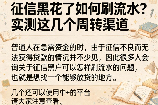 征信黑花了如何刷流水？实测这几个周转渠道
