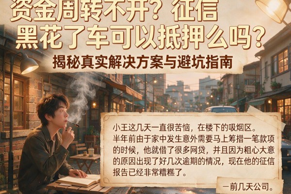 资金周转不开？征信黑花了车可以抵押么吗？揭秘真实解决方案与避坑指南
