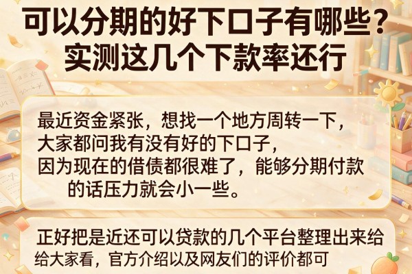 可以分期的好下口子有哪些？实测这几个下款率还行