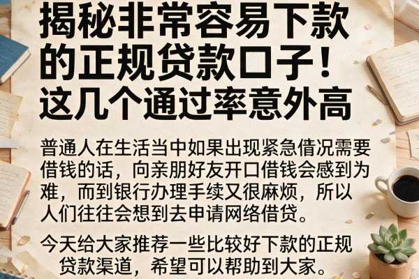 揭秘非常容易下款的正规贷款口子，这几个通过率意外高