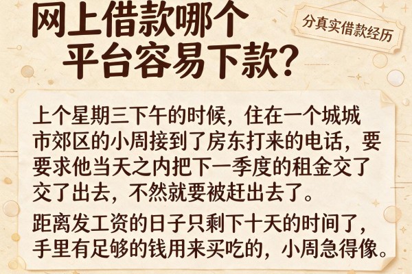 网上借款哪个平台容易下款？分享我的真实借款经历
