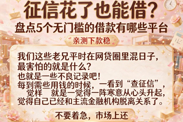 征信花了也能借？盘点5个无门槛的借款有哪些平台，亲测下款稳