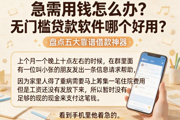 急需用钱怎么办？无门槛贷款软件哪个好用？盘点五大靠谱借款神器