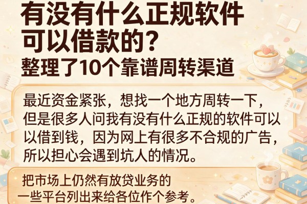 有没有什么正规软件可以借款的？整理了10个靠谱周转渠道