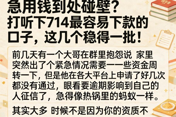 急用钱到处碰壁？打听下714最容易下款的口子，这几个稳得一批！
