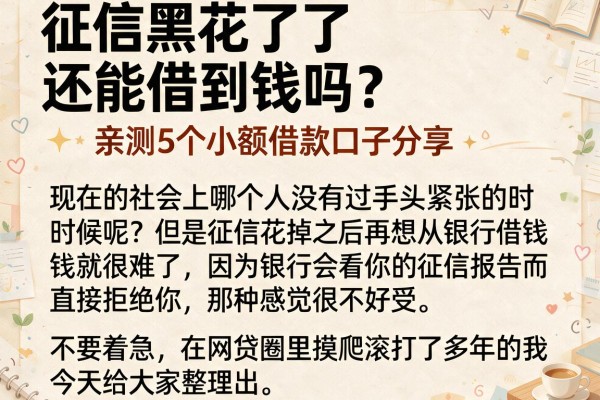 征信黑花了还能借到钱吗？亲测5个小额借款口子分享
