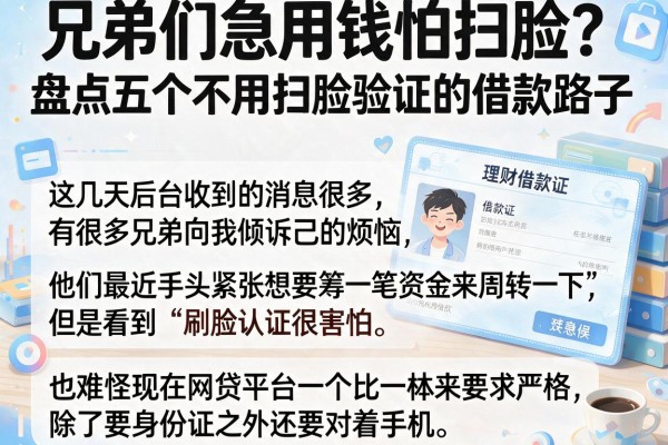 兄弟们急用钱怕扫脸？盘点五个不用扫脸验证的借款路子