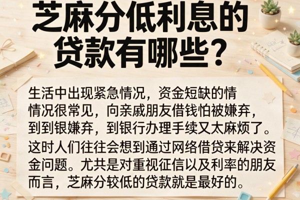 芝麻分低利息的贷款有哪些？整理了5个靠谱好下的