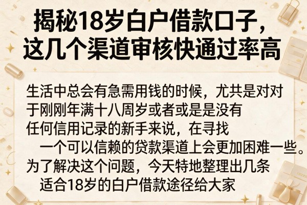 揭秘18岁白户借款口子，这几个渠道审核快通过率高