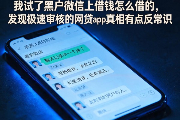 我试了黑户微信上借钱怎么借的，发现极速审核的网贷app真相有点反常识