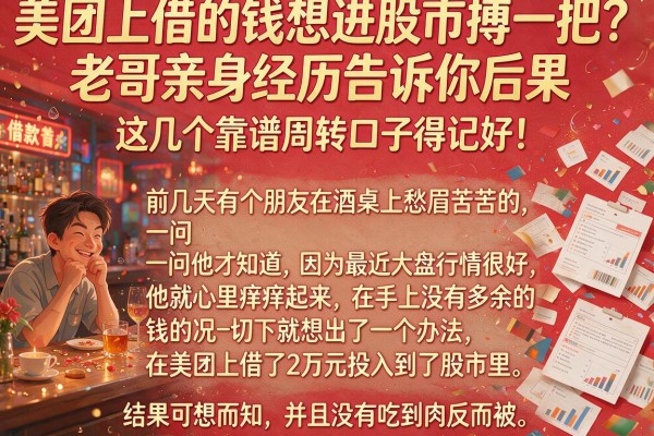 美团上借的钱想进股市搏一把？老哥亲身经历告诉你后果，这几个靠谱周转口子得记好！