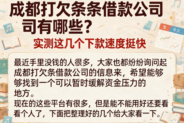 成都打欠条借款公司有哪些？实测这几个下款速度挺快