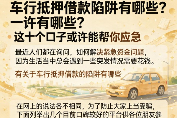 车行抵押借款陷阱有哪些？这十个口子或许能帮你应急