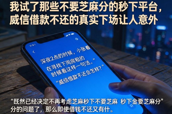 我试了那些不要芝麻分的秒下平台，威信借款不还的真实下场让人意外