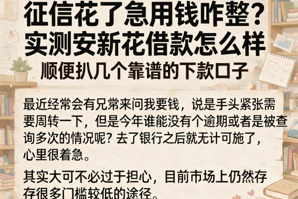 征信花了急用钱咋整？实测安新花借款怎么样，顺便扒几个靠谱的下款口子