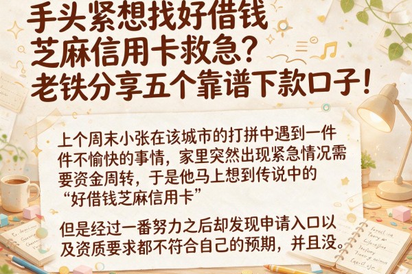 手头紧想找好借钱芝麻信用卡救急？老铁分享五个靠谱下款口子！