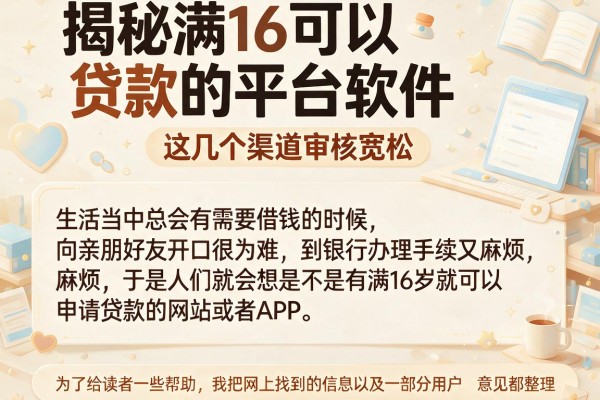 揭秘满16可以贷款的平台软件，这几个渠道审核宽松
