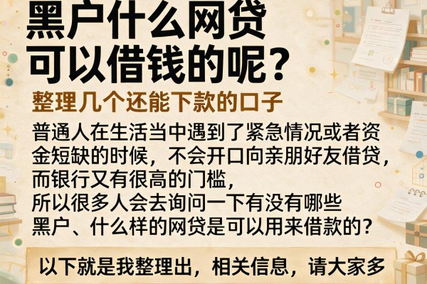 黑户什么网贷可以借钱的呢？整理几个还能下款的口子