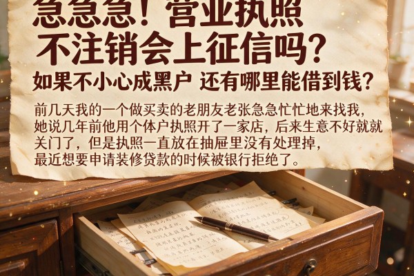 急急急！营业执照不注销会上征信吗？如果不小心成黑户还有哪里能借到钱？
