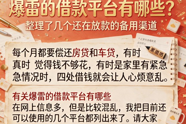 爆雷的借款平台有哪些？整理了几个还在放款的备用渠道