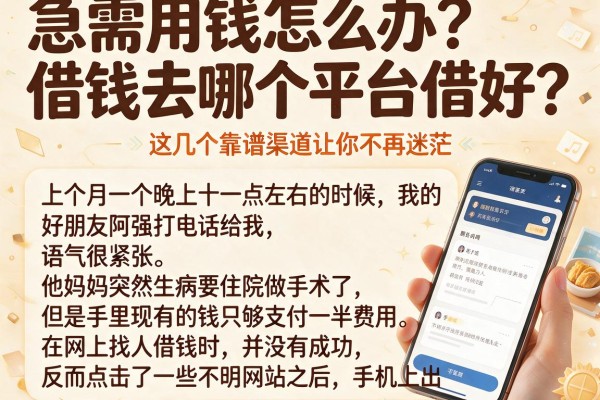 急需用钱怎么办？借钱去哪个平台借好？这几个靠谱渠道让你不再迷茫