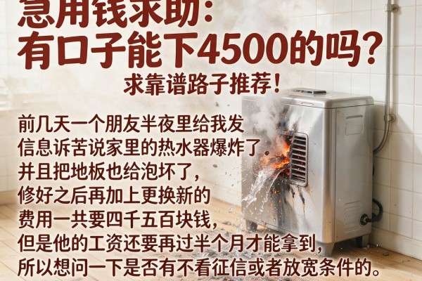 急用钱求助:有口子能下4500的吗?求靠谱路子推荐!