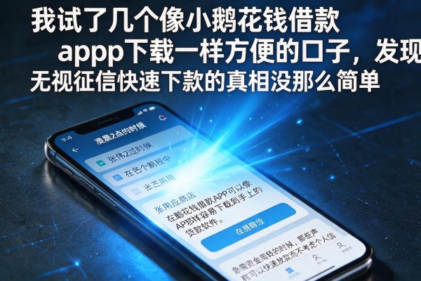 我试了几个像小鹅花钱借款app下载一样方便的口子，发现无视征信快速下款的真相没那么简单