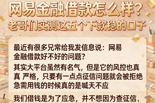 网易金融借款怎么样？老哥们实测这五个下款稳的口子