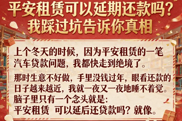 平安租赁可以延期还款吗?我踩过坑告诉你真相