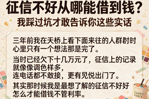 征信不好从哪能借到钱？我踩过坑才敢告诉你这些实话
