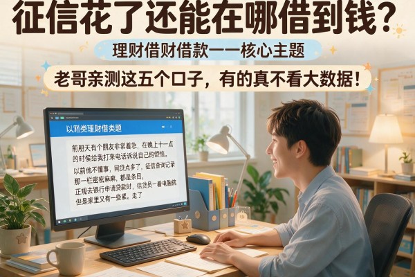 征信花了还能在哪借到钱？老哥亲测这五个口子，有的真不看大数据！