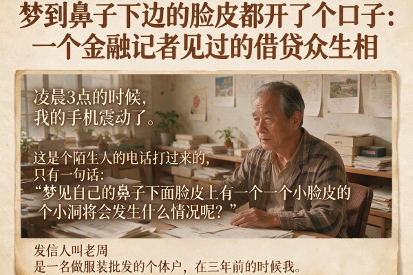梦到鼻子下边的脸皮都开了个口子：一个金融记者见过的借贷众生相