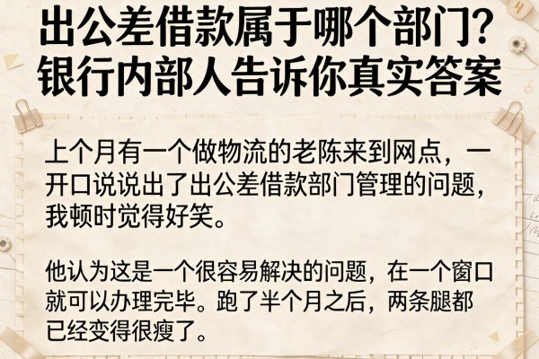 出公差借款属于哪个部门？银行内部人告诉你真实答案