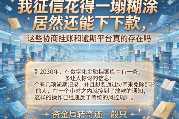 我征信花得一塌糊涂居然还能下款，这些协商挂账和逾期平台真的存在吗