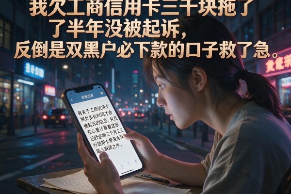 我欠工商信用卡三千块拖了半年没被起诉，反倒是双黑户必下款的口子救了急