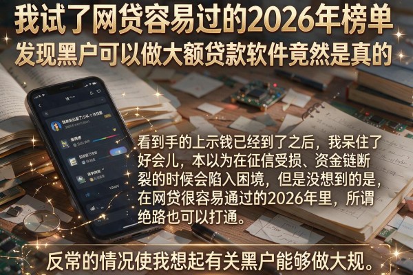 我试了网贷容易过的2026年榜单，发现黑户可以做大额贷款软件竟然是真的