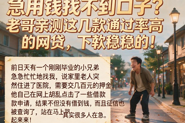 急用钱找不到口子？老哥亲测这几款通过率高的网贷，下款稳稳的！