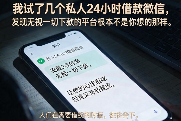 我试了几个私人24小时借款微信，发现无视一切下款的平台根本不是你想的那样