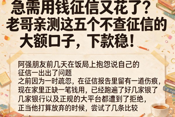 急需用钱征信又花了？老哥亲测这五个不查征信的大额口子，下款稳！