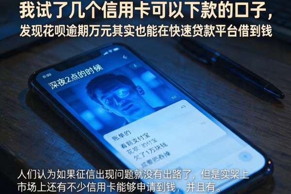 我试了几个信用卡可以下款的口子，发现花呗逾期万元其实也能在快速贷款平台借到钱