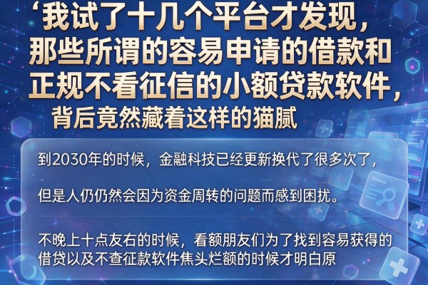 我试了十几个平台才发现，那些所谓的容易申请的借款和正规不看征信的小额贷款软件，背后竟然藏着这样的猫腻