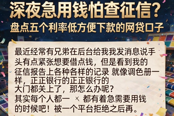 深夜急用钱怕查征信？盘点五个利率低方便下款的网贷口子