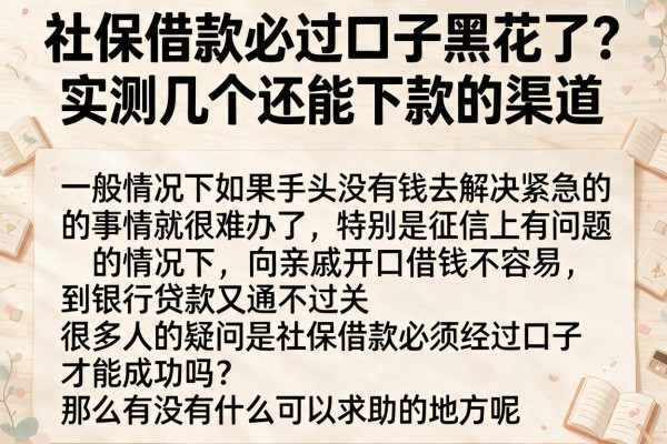 社保借款必过口子黑花了？实测几个还能下款的渠道