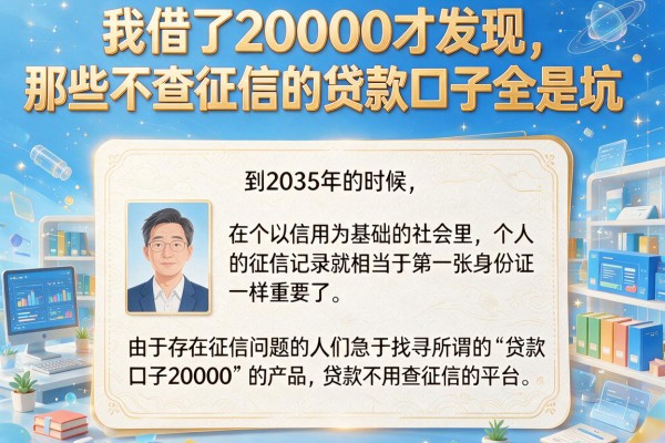 我借了20000才发现，那些不查征信的贷款口子全是坑
