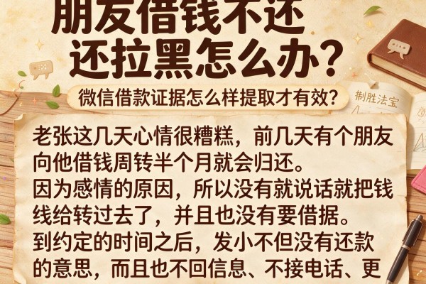 朋友借钱不还还拉黑怎么办？微信借款证据怎么样提取才有效？教你几招制胜法宝
