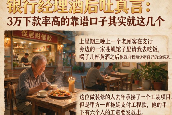银行经理酒后吐真言：3万下款率高的靠谱口子其实就这几个