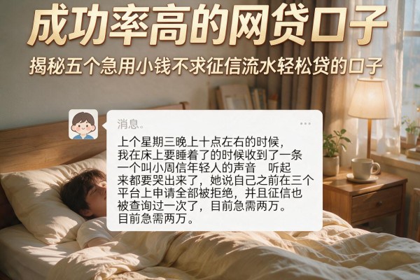 成功率高的网贷口子，揭秘五个急用小钱不求征信流水轻松贷的口子