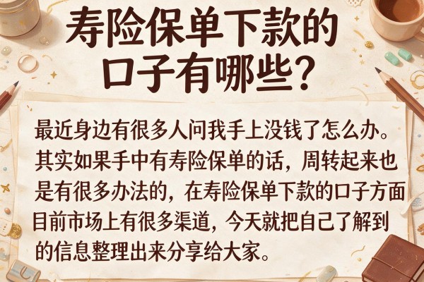 寿险保单下款的口子有哪些?整理几个目前还能下款的